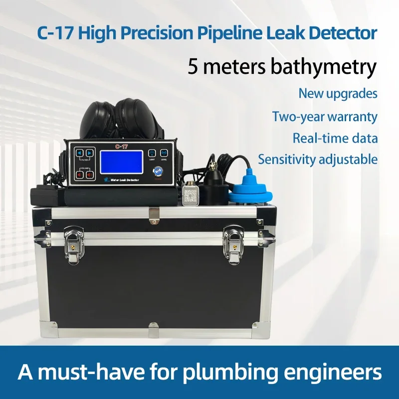 China Digital Underground Pipeline Fault Detector LCD Display Water Leaka Noise Detector Continuity Measurement Lithium Battery