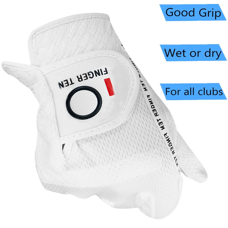 New Comfortable Soft Mens Golf Gloves 2 Pcs or 1 Pair Left Right Hand  Flexible Rain Hot Wet All Weathe Grip Drop Shpping