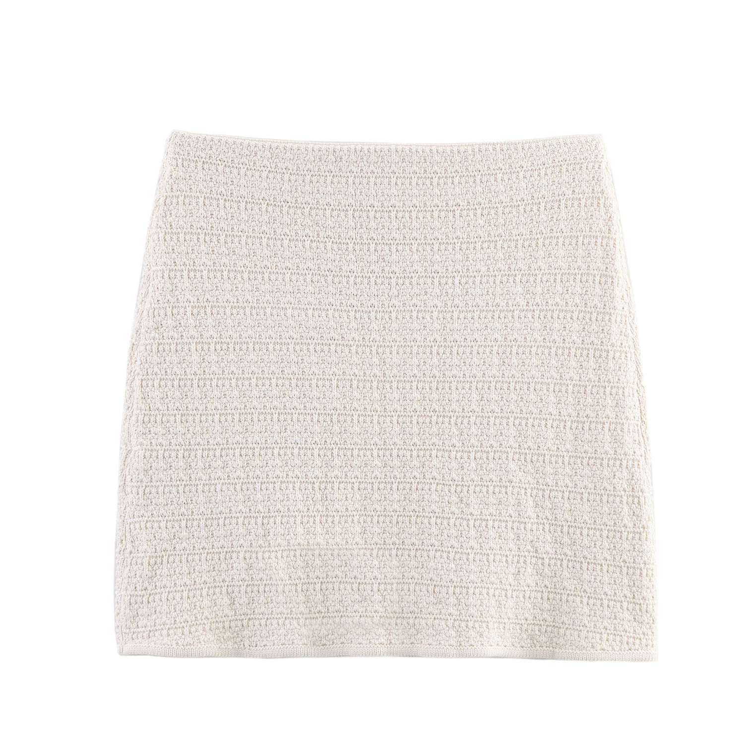 Dave&Di 2025 Summer French Minimalist Beige Texture Mini Skirt Elegant Casual Commuting Skirt Womens