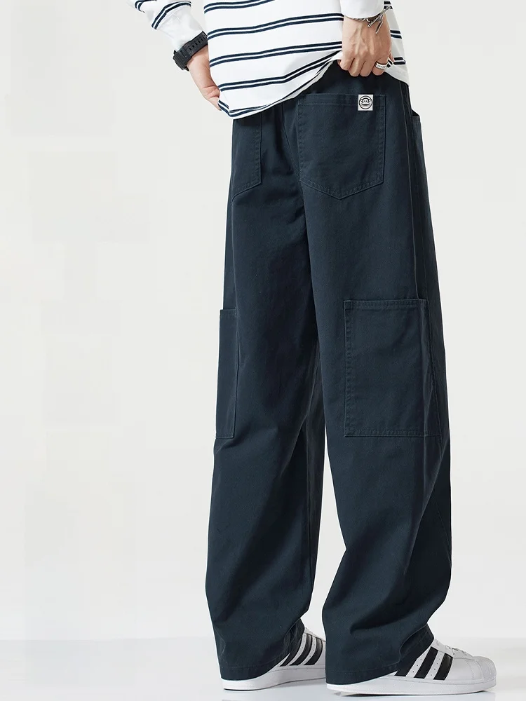 

Мужские повседневные брюки PaulFrank из чистого хлопка с флисовой подкладкой, свободные прямые брюки-карго для работы, осенне-зимние модные брюки