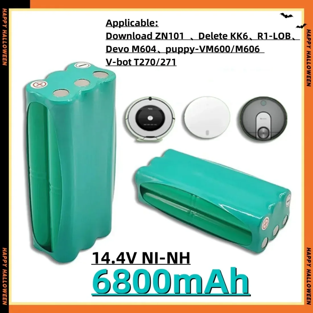 

New Robot Vacuum Cleaner Battery, 14.4V, NI-MH 3800mah-4800MAH, 5800MAH, 6800mAh, for liberoV-M600 / M606 v-bott270/271