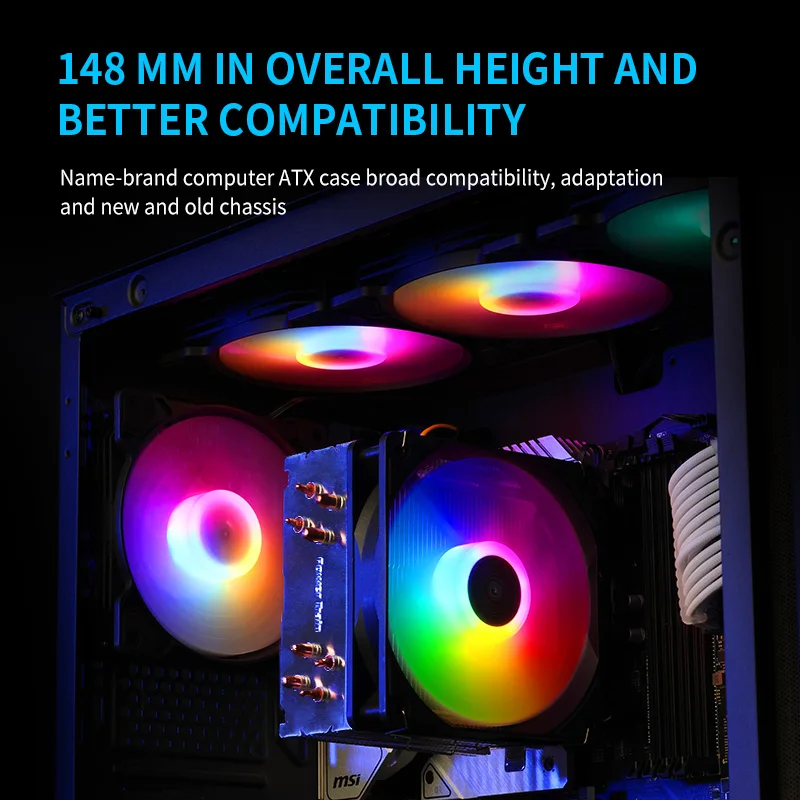 Power Train DL-400T Pro 4 tubo de cobre CPU Torre radiador refrigeración de aire silencioso para intelligga1700/115X/1200/AMD/FMA/FM1