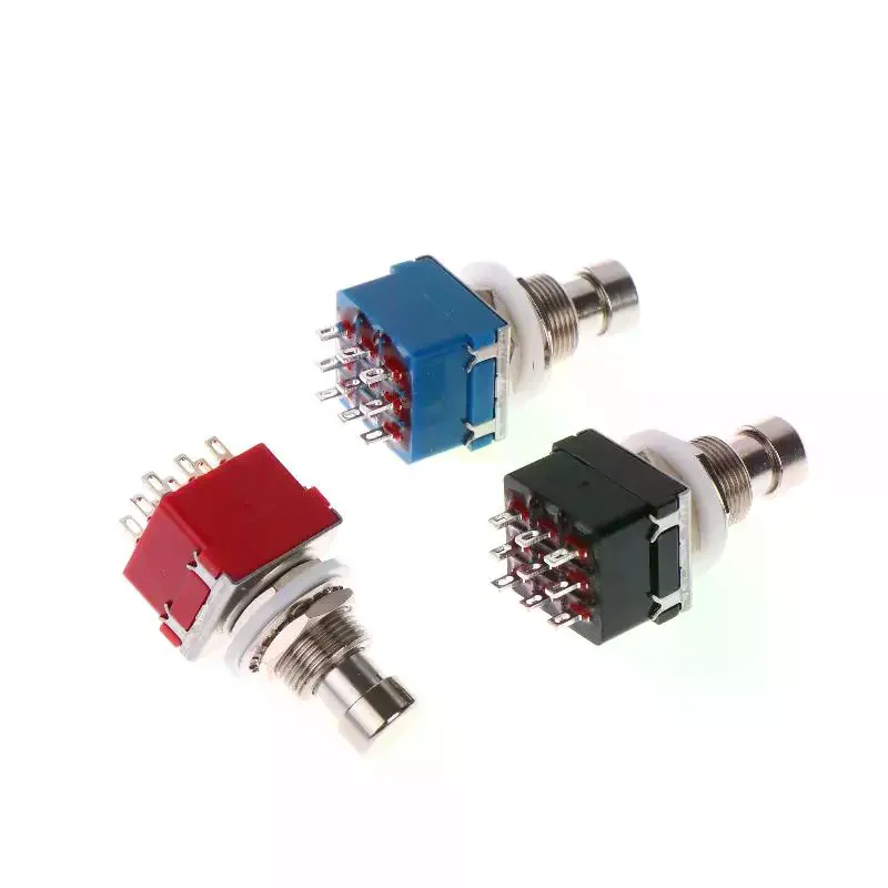 1/3Pcs Button Direct Conversion Switch 9 Pin 3PDT Latching Guitar Switch Guitar Effects Pedal Box Stomp Foot True Bypass