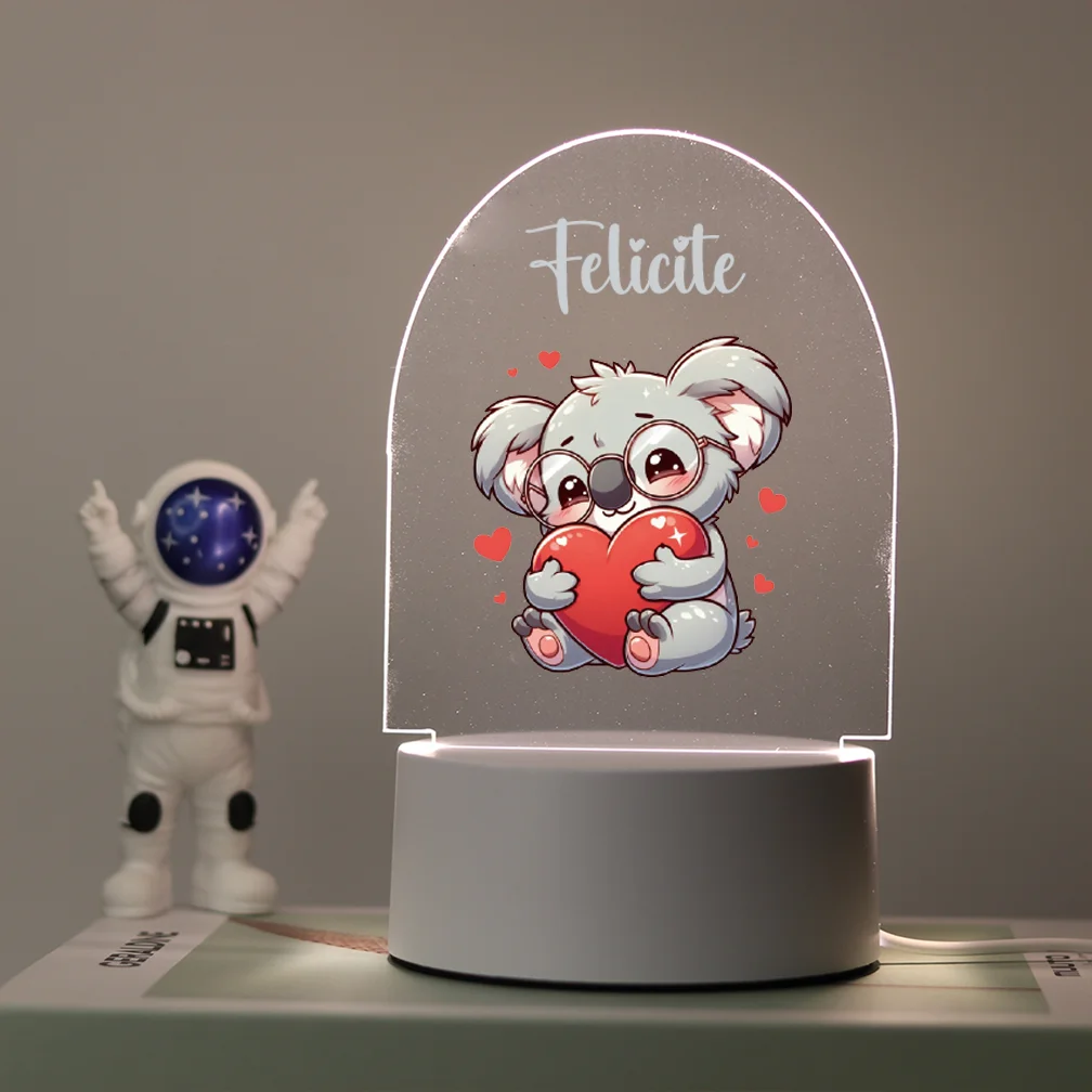 1pc Personalize Custom Koala Funny 3D Led Night Light For Bedroom Decor Light Acrylic Night Lights Acrylic 3d Lamp - view 5