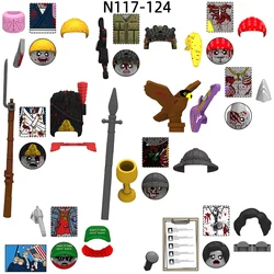 The N117-N124 Old Guard Crusader Chef MZGA Rock Philosophy Quickly Murderer Zombie Action Figures Model Blocks MOC Bricks Set
