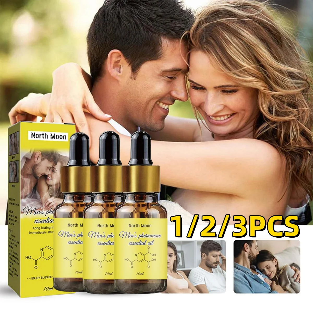 1/2/3PCS Natural Pheromone Fragrance Oil Attractant For Men Women Sexually Stimulating Perfume Sexy Temptation Flirting Perfume