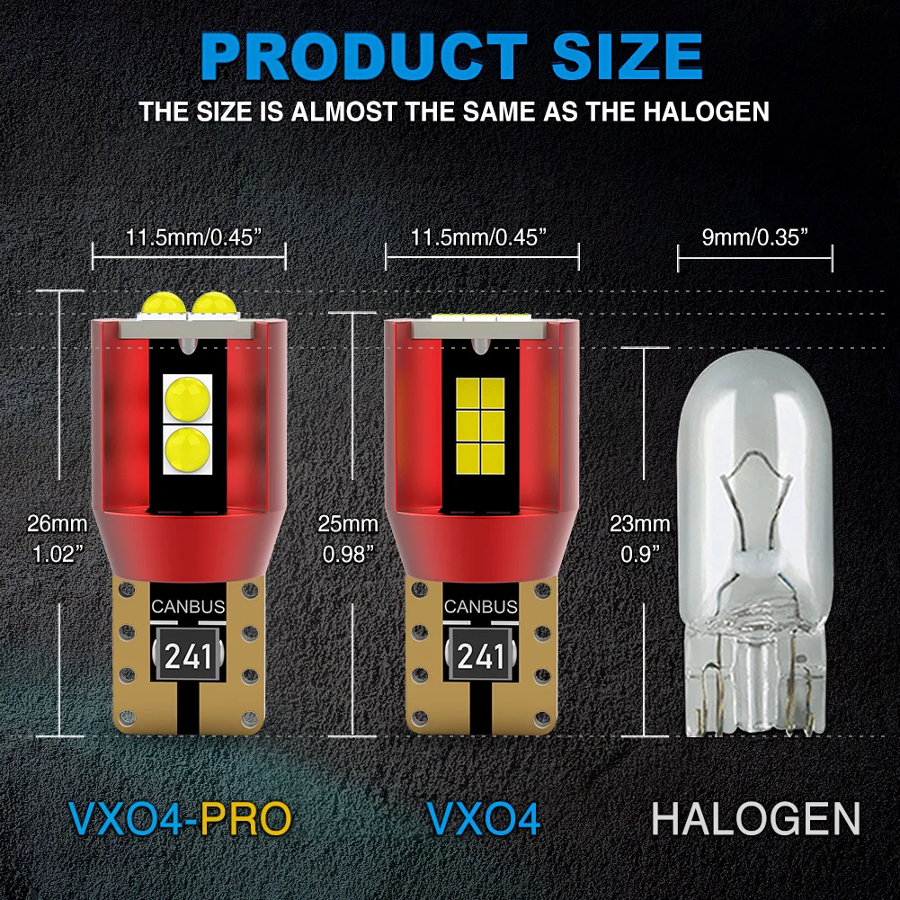 NAO 2x W5W LED T10 Super Bright 2.7W 5W5 194 168 Interior Lights For Car 12V WY5W Auto Side Marker Dome Wedge Parking Bulbs