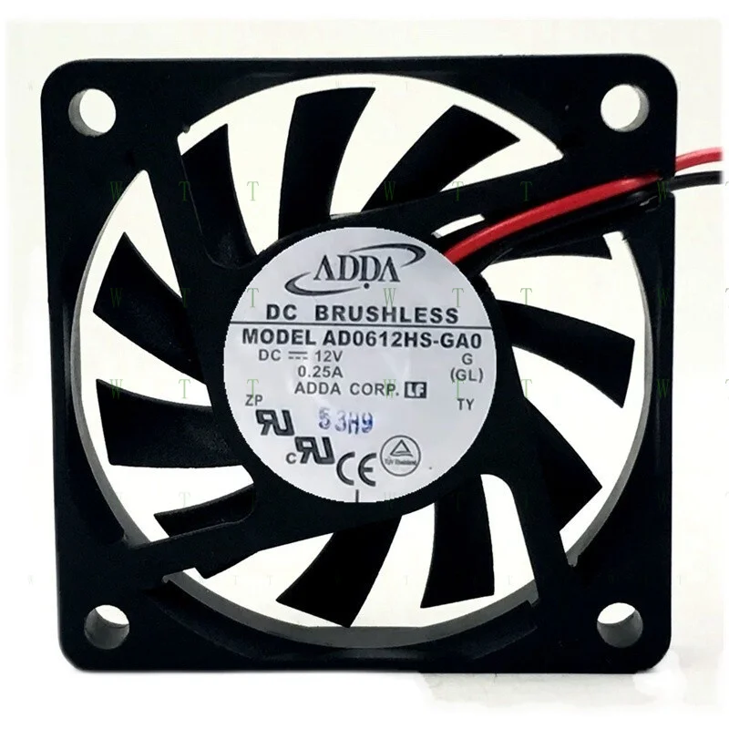 

H 1 PCS ADDA Fan AD0612HS-GA0 DC12V 0.25A 6010 6CM 2 wire cooling fan