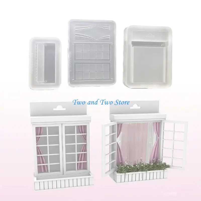 HX6F Small Silicone Mold for Doll Box Display Double Door Access Easy Demolding Perfect for Crafting Enthusiasts Present