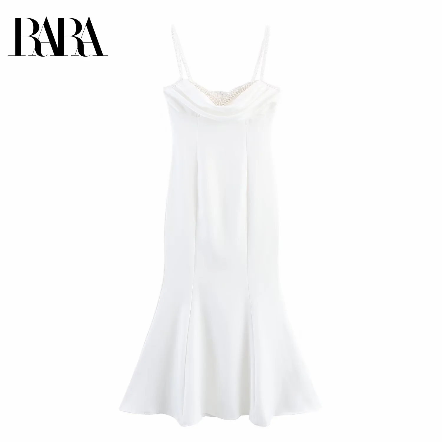

RARA2025 summer new women's casual fashion simple French pure desire style pearl decoration sling fishtail sling skirt