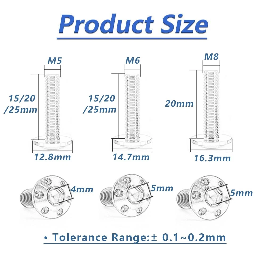 M5 M6 M8 Vacuum Electroplating Electric Motorcycle Brake Disc Modification Screw Ultralight Anti-corrosion 304 Stainless Steel