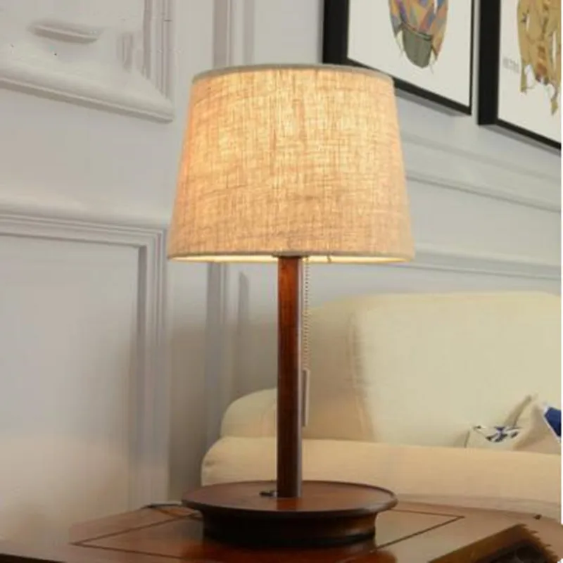 

Simple solid wood wireless charging desk lamp Nordic decoration bedroom bedside lamp creative