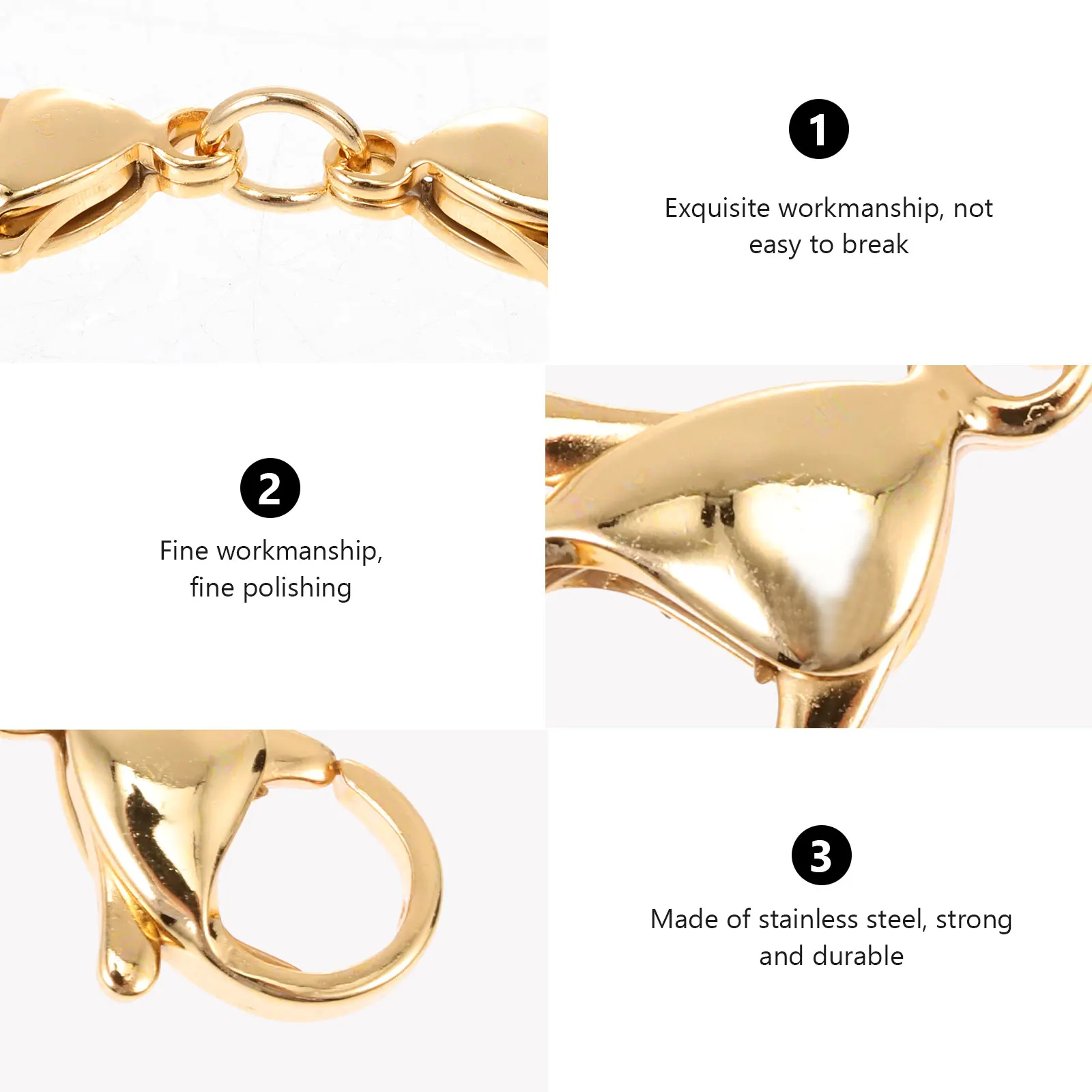 

10Pcs Clasps Double-Headed Connector for DIY Jewelry Chain Extender Bracelet Anklet Buckle Replacement Clasp