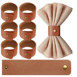 48Pcs High Quality PU Leather Table Napkin Ring Buckle Hotel Room Table Napkin Clip Decoration Napkin Rings Table Decorations