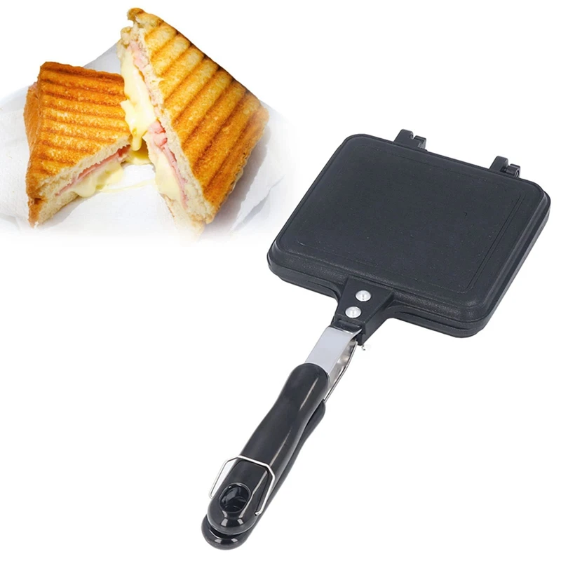 1 Piece Double Sided Sandwiches Maker, Cast Iron Pie Maker With Anti Scalding Handle Aluminum Alloy