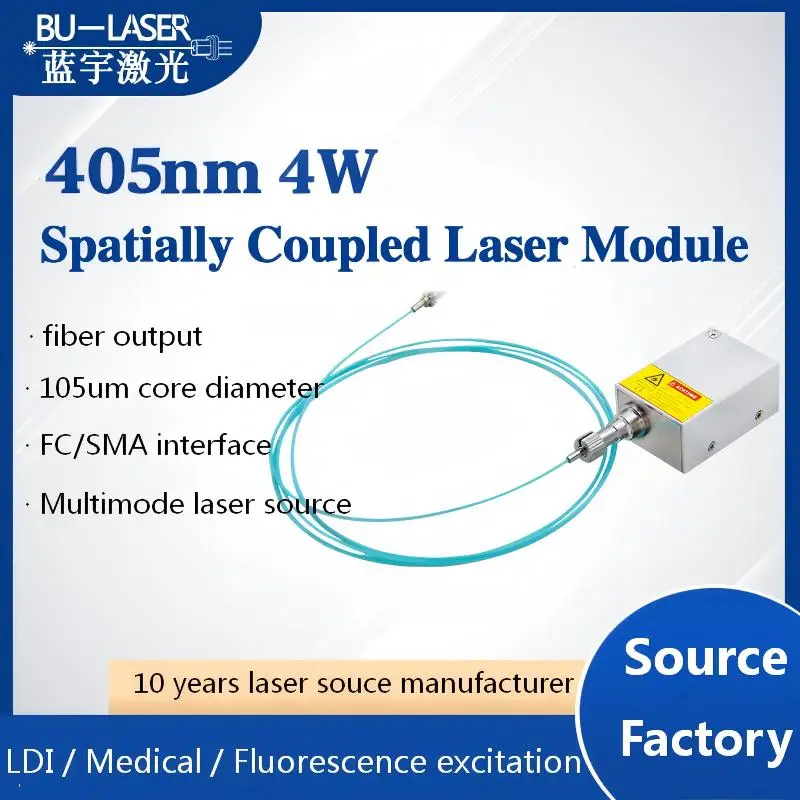 

Мощный УФ-лазерный модуль 405 нм 4 Вт с оптоволоконным подключением для экспонирования печатных плат (для ATV и UTV)