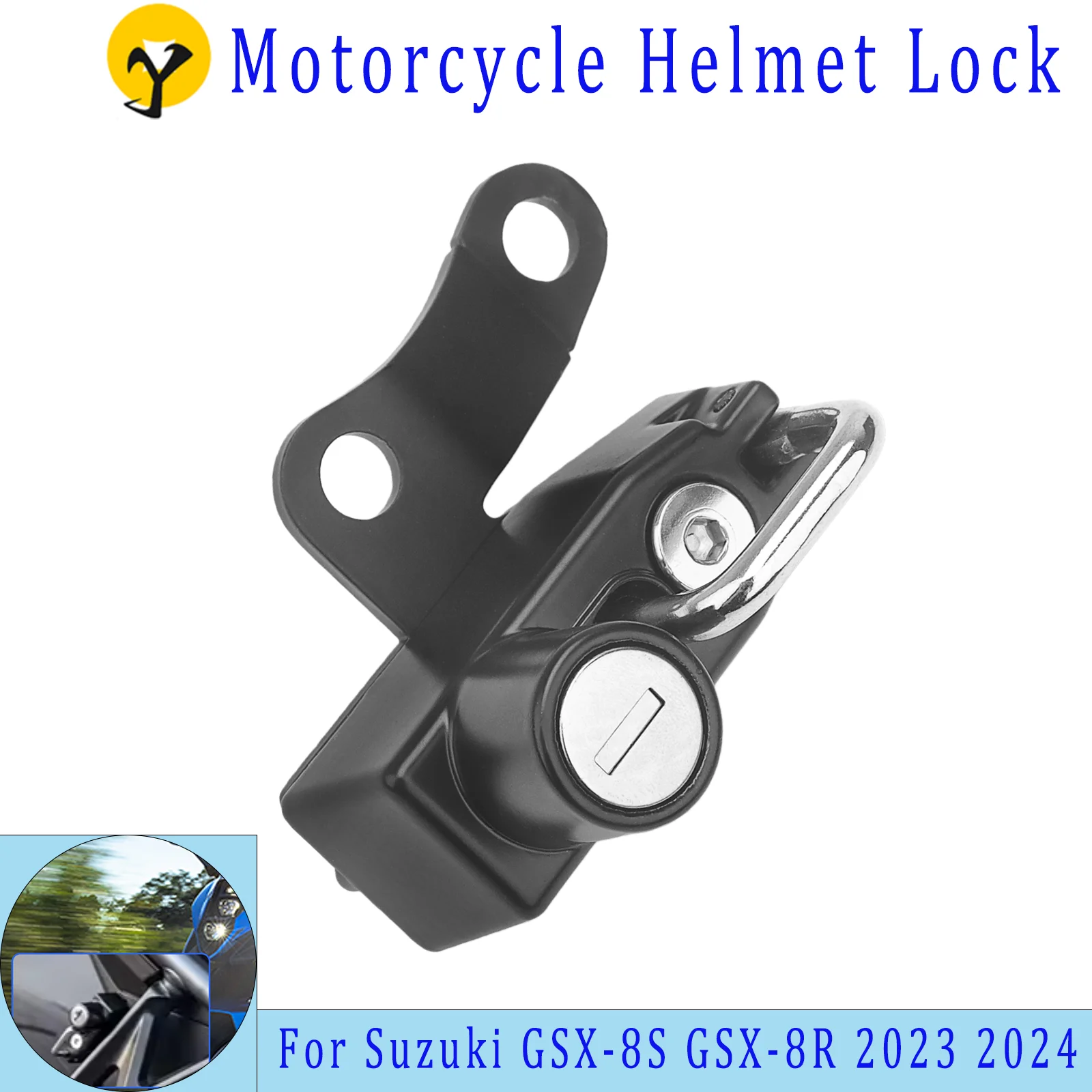 

Suitable for Suzuki GSX-8S GSX-8R GSX8S, GSX8R 2023-2024 Motorcycle Helmet Lock Mounting Hook (with Key) Helmet Lock
