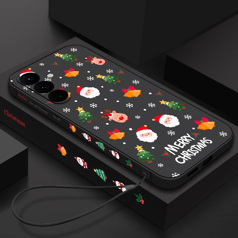 Frohe Weihnachten Handyhülle für Samsung Galaxy A56 A17 A26 A16 A36 A55 A54 A53 A15 S24 S25 FE S25 S22 S23 Ultra Plus Soft Cover