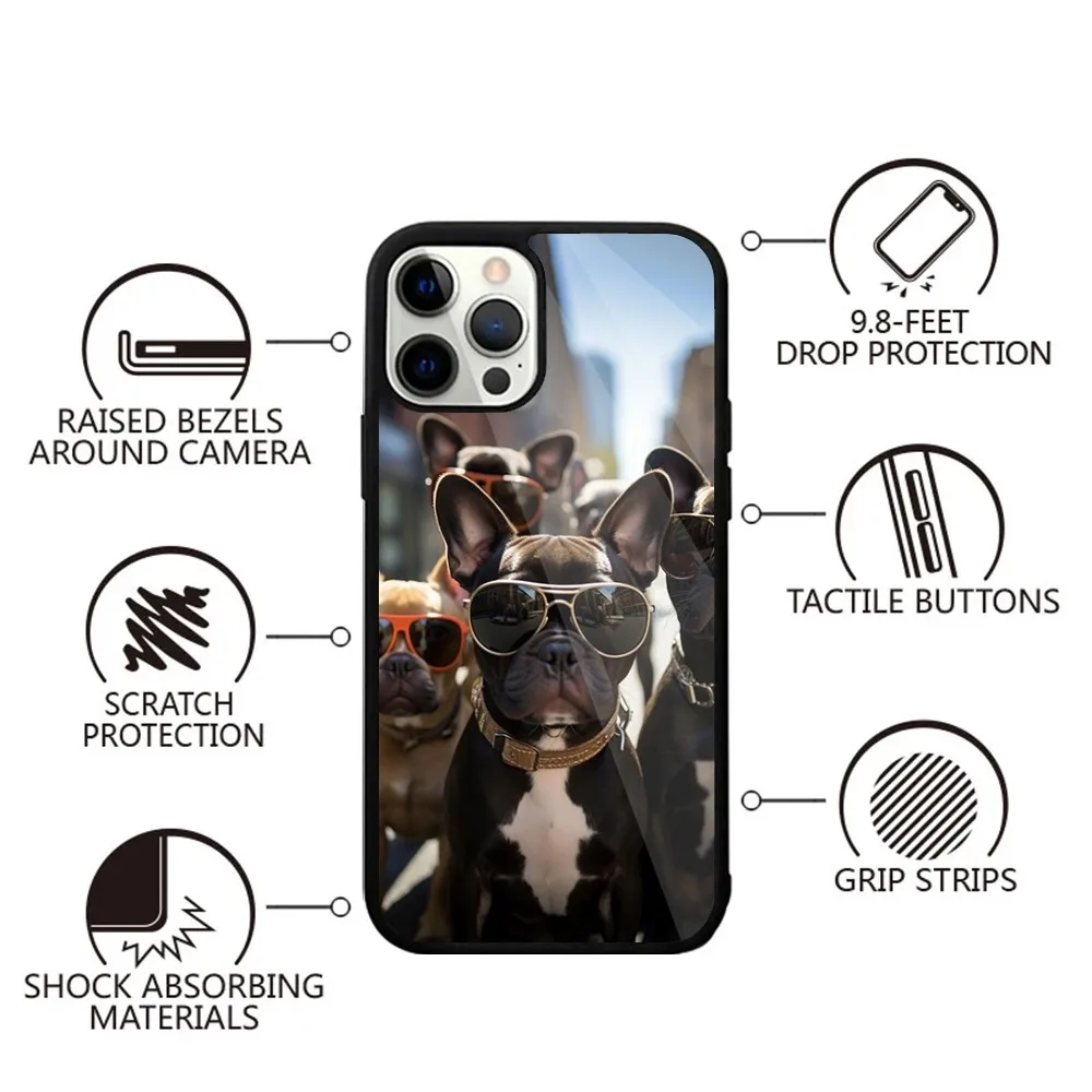 Animal French Bulldog Dog Phone Case For iPhone 15,14,13,12,11,Plus,Pro,Max Mini Magsafe Magnetic Wireless Charging