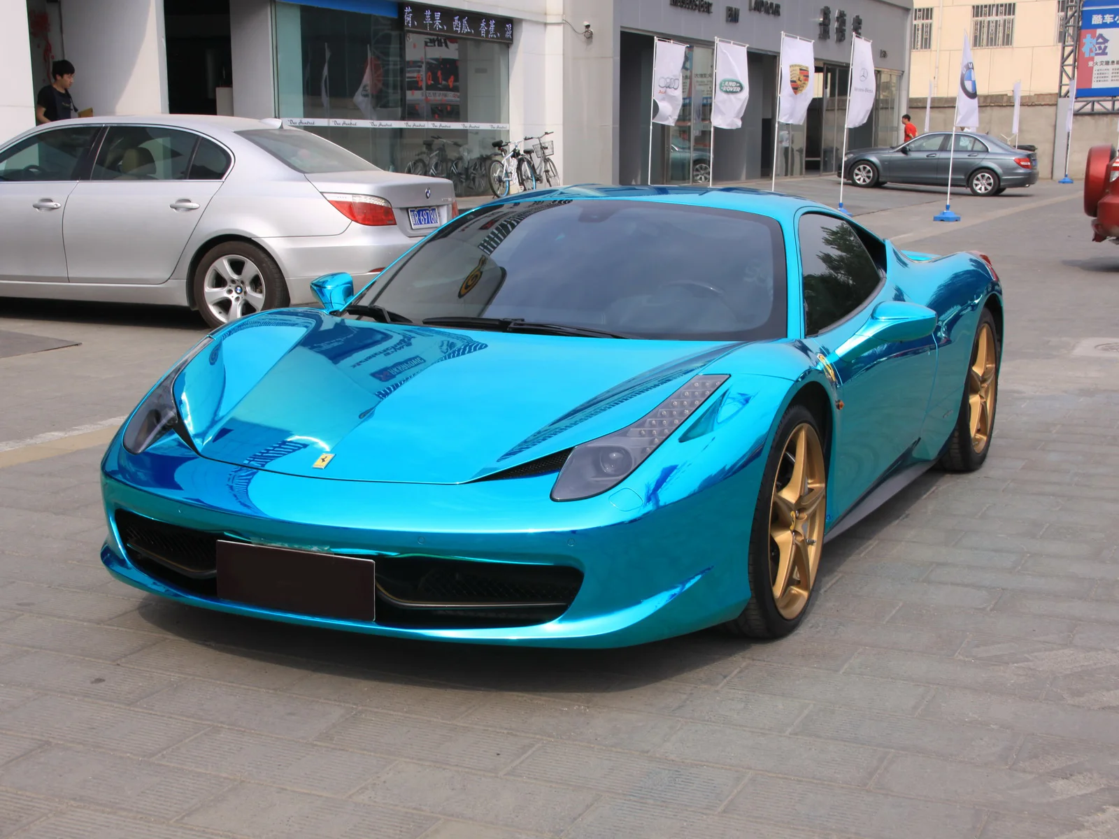 Factory Direct Sales Ocean Blue Bling Bling Diamond Effect Car Color Change Film Vinyl Wrap Film