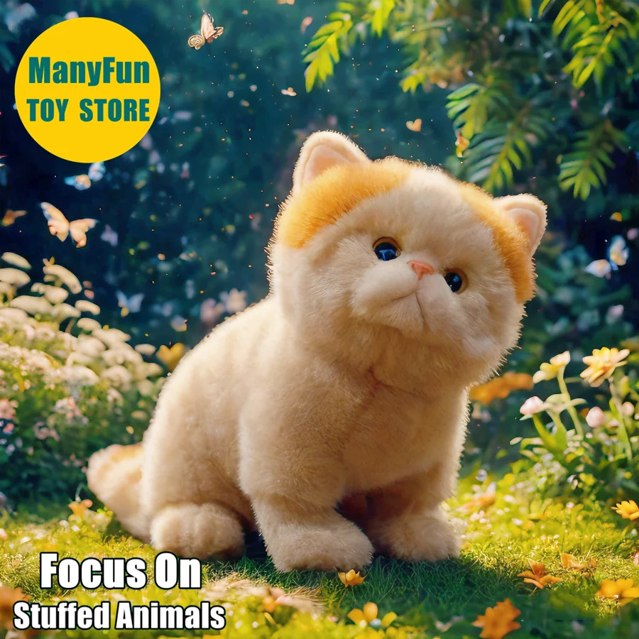 

Shorthair Cat Plush Toy - Realistic Persian Cat Stuffed Animal, Lifelike Chinchilla Persian Plushie, Royal Cat Simulation Doll