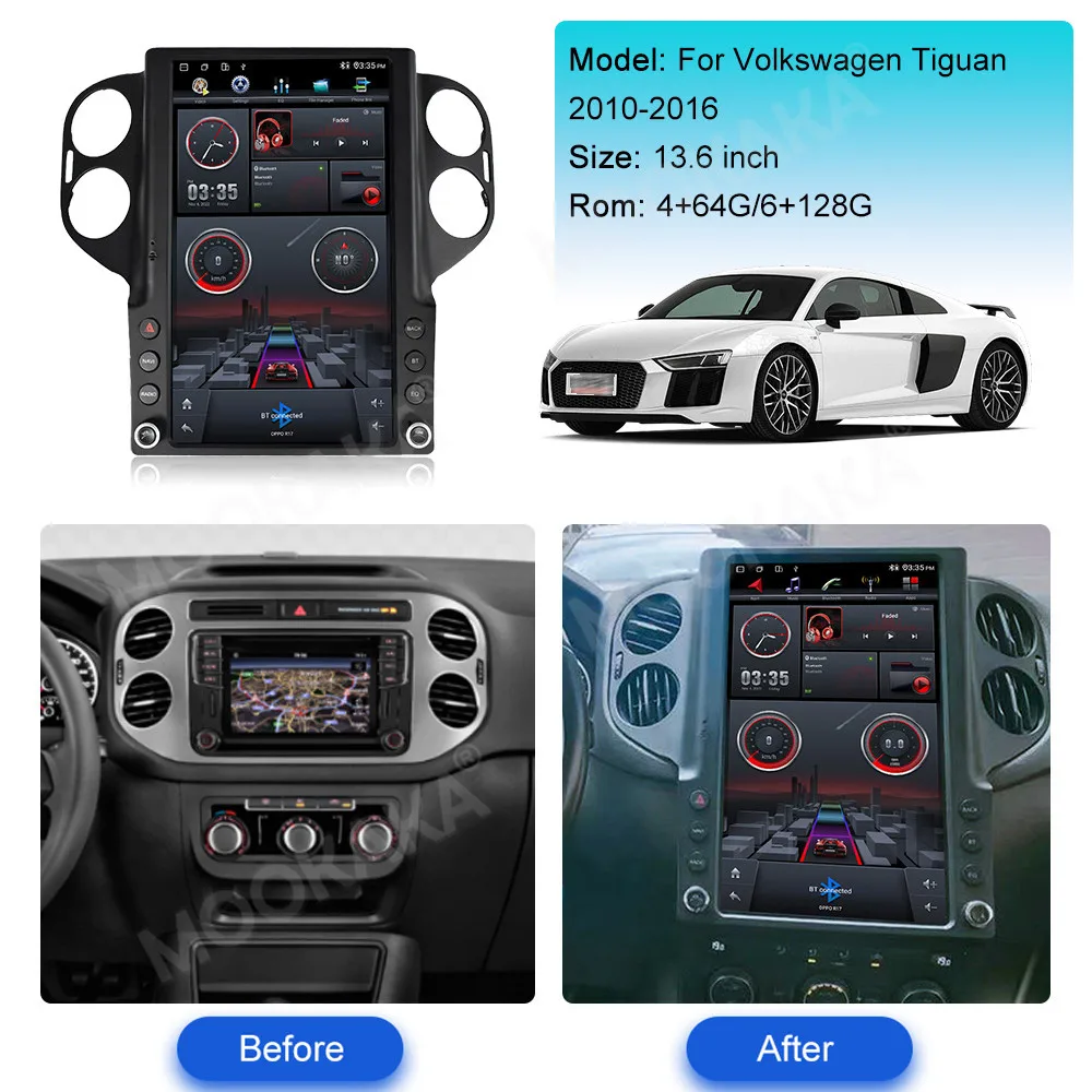 For Volkswagen VW Tiguan 2010- 2019 Android Car Radio 2Din Stereo Receiver Autoradio Multimedia Player GPS Navi Head Unit Screen