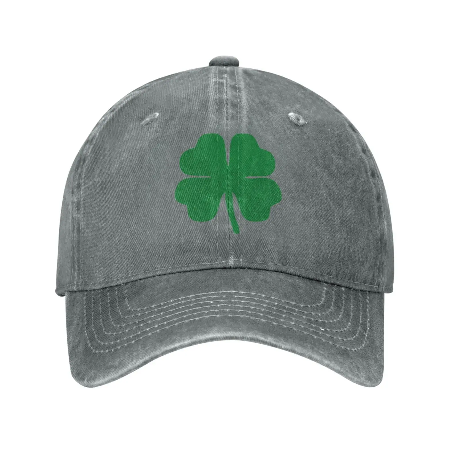 Green 4 Leaf Clover Hat Baseball Cap Washed Dad Trucker Hat Cowboy Hat