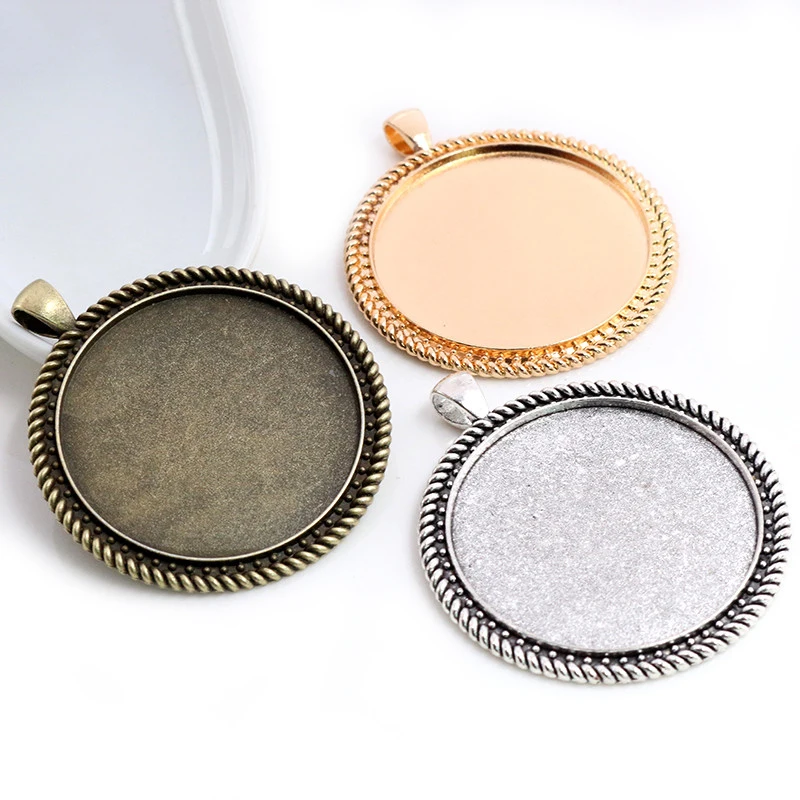 5 sztuk/partia 40mm wewnętrzna rozmiar antyczny brąz i srebro kolory plated New Fashion Style Cabochon baza ustawienie Charms wisiorek