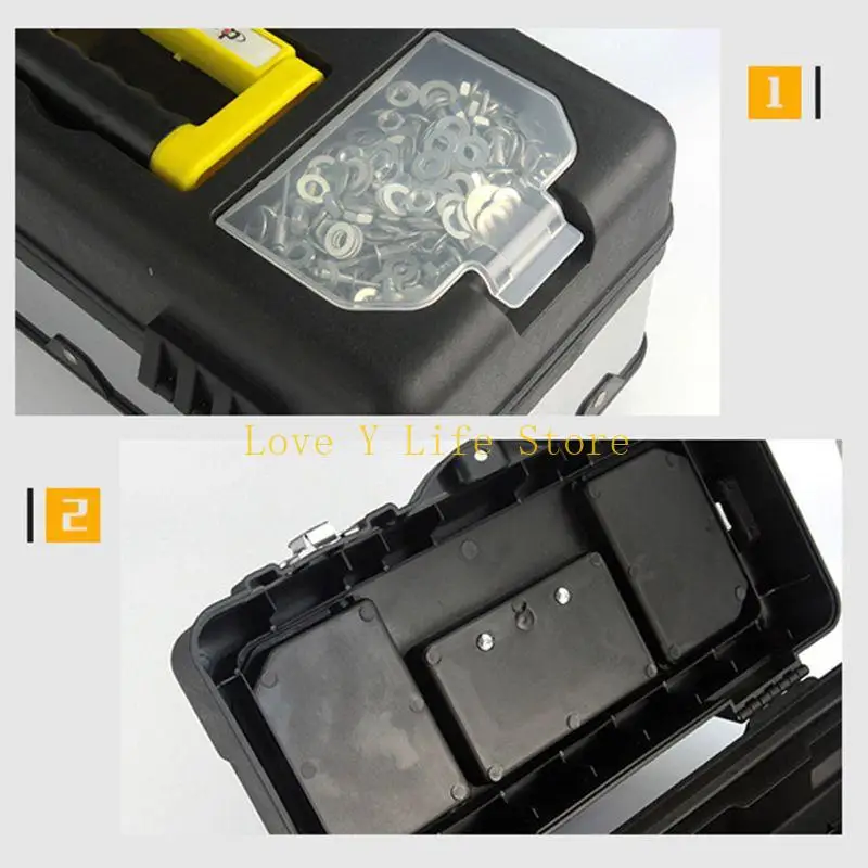 L74C Multifunzionale Struttura a doppio strato in acciaio inossidabile Organizzatore portatile in plastica con hardware a manico