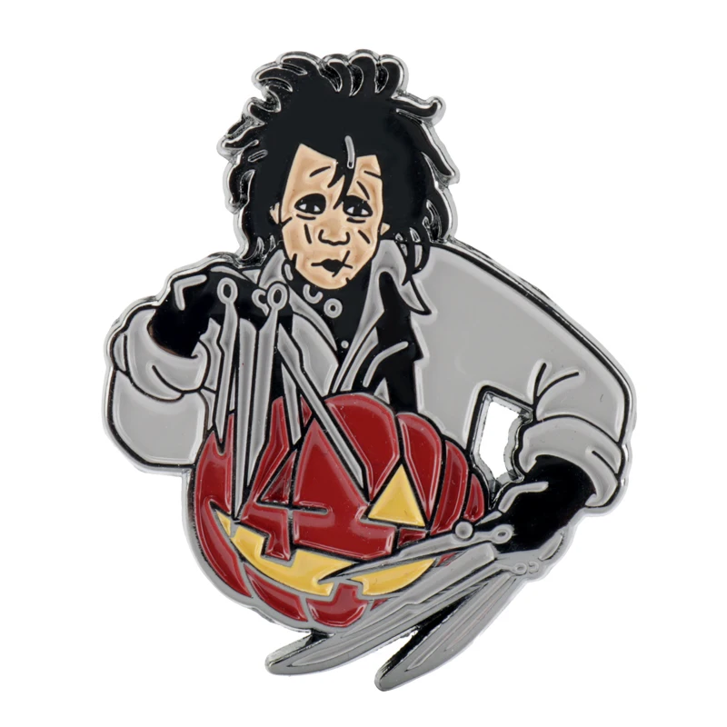 5Pcs Halloween Horror Movie Enamel Pin Brooch Cute Pumpkin Metal Badge Backpack Collar Pin Cosplay Jewelry Accessories Gifts