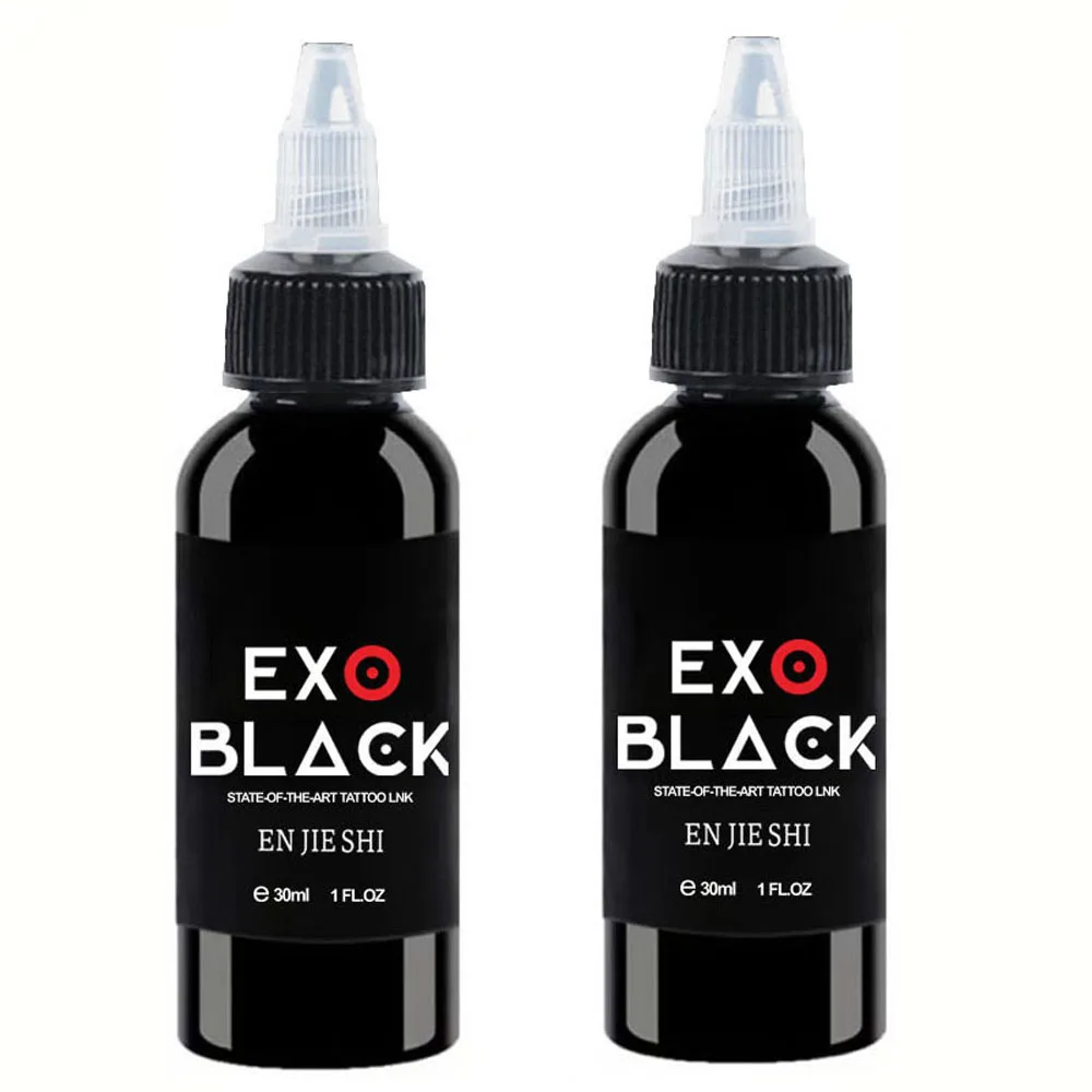 2pcs 30ml Tattoo Ink Pigment True Black/Triple Black/Brite Professional Beauty Paints Makeup Tattoo Supplies Semi-permanent