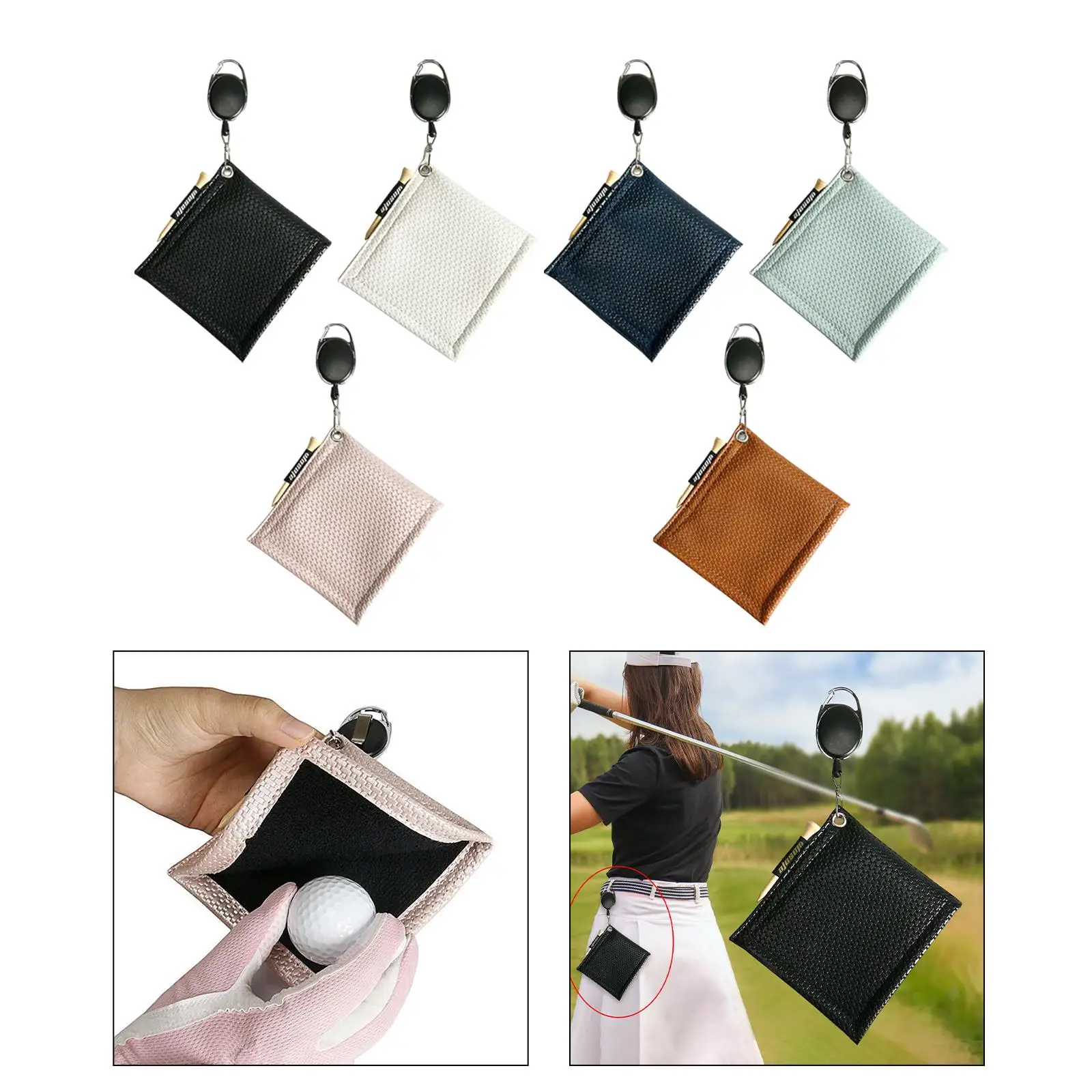 Portable Golf Ball Cleaning Towel Golf Ball Wipe Keychain Buckle for Sports