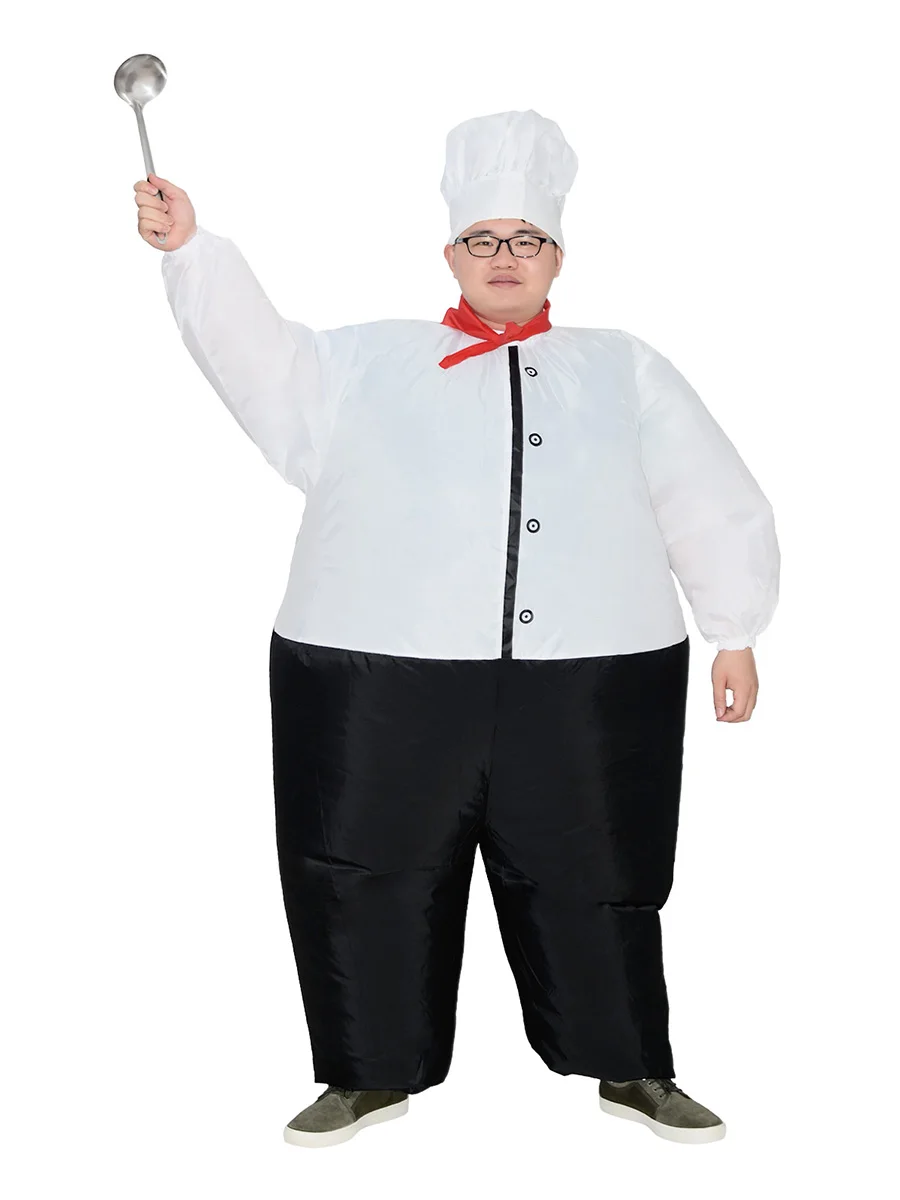 

JYZCOS Chef Cook Costume Inflatable Adult Cosplay Fancy Dress For Role Play Stage Carnival Airblown Suit