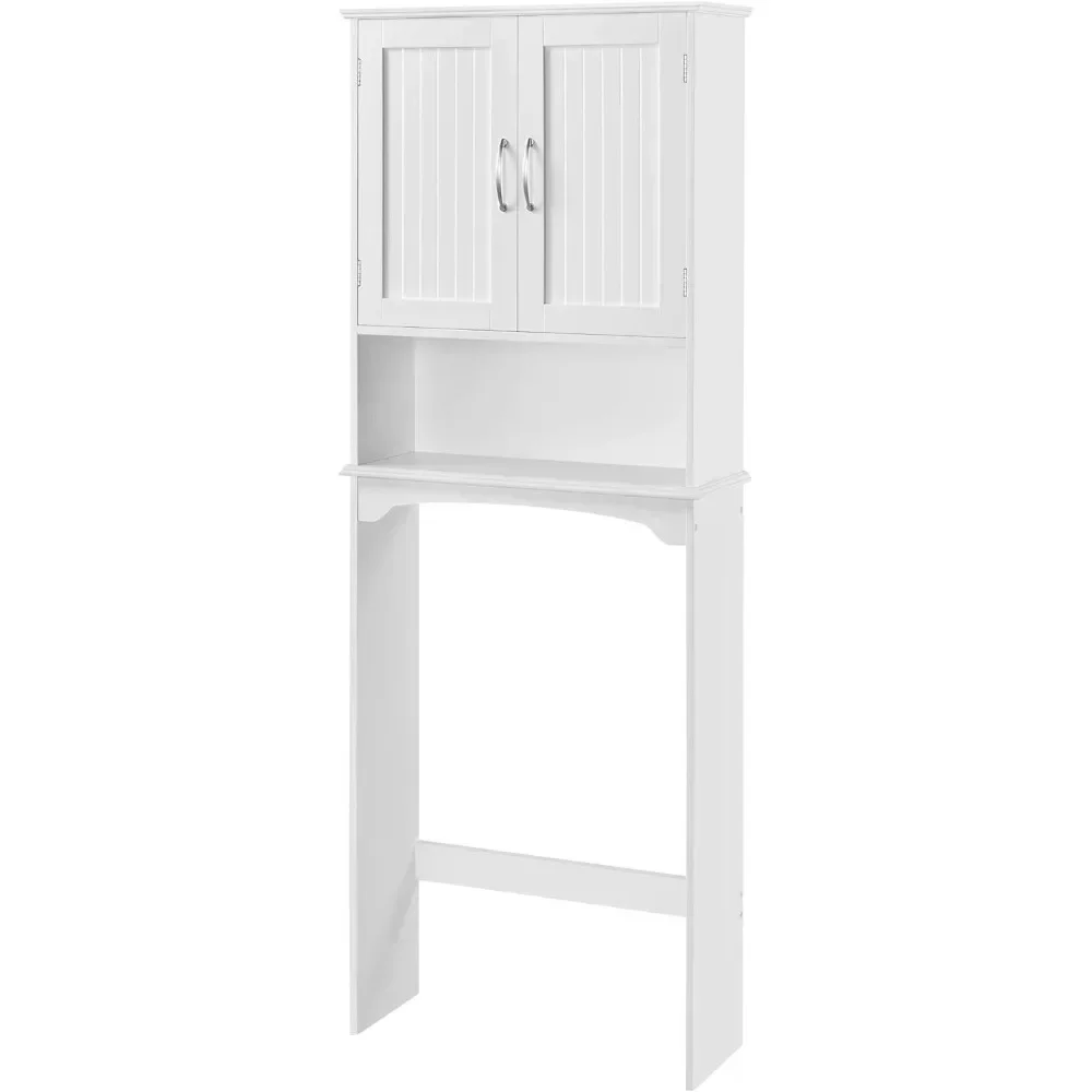 

Over The Toilet Cabinet, Double Door Bathroom Storage Organizer, Toilet Rack with Inner Adjustable Shelf
