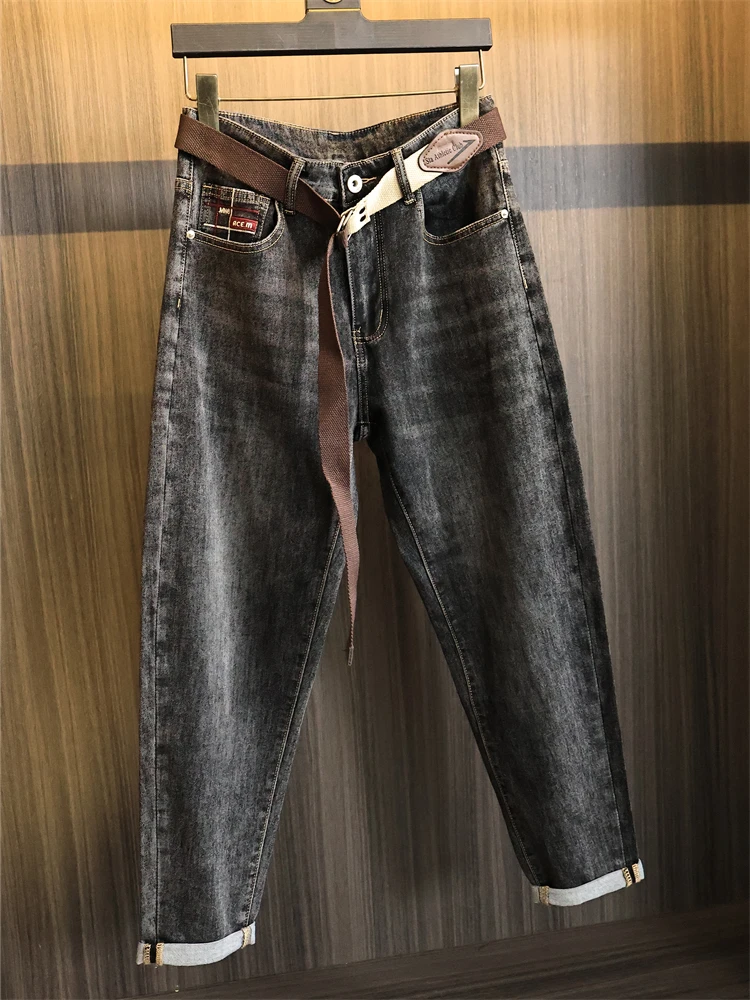 

Fein Men's Straight Leg Jeans mid Waist Cotton Stretch Denim Spring Season Hammer ape Waed out Long Pants Modern Sle