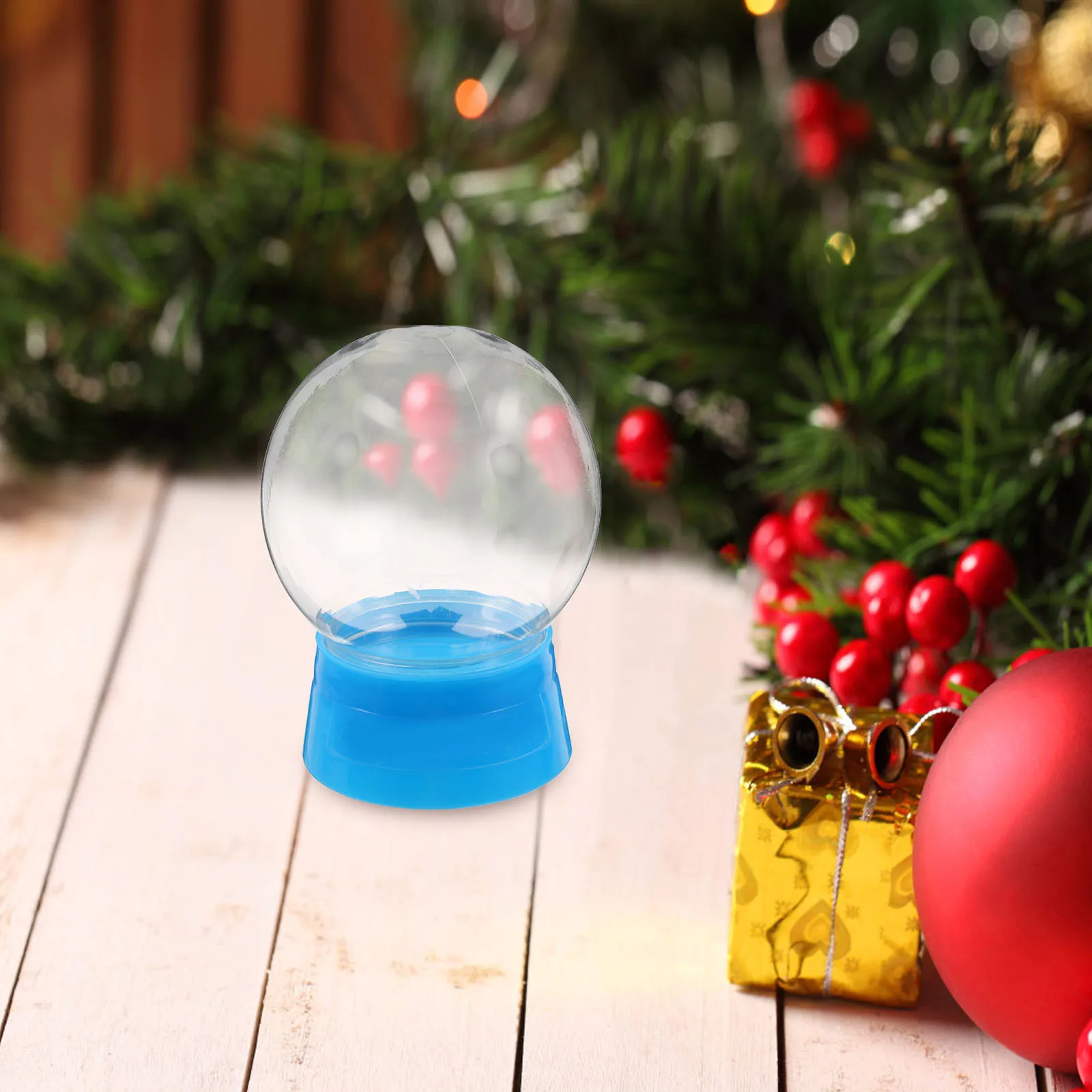 

6Pcs Transparent Plastic Snow Globes 270Ml DIY Crystal Ball Snow Scene Ball Fillable Display Case for Holiday Home Office