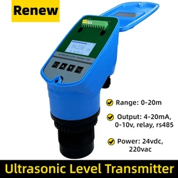 Ultrasonic Water Level Sensor Alarm 4-20ma Signal Output For Fluid River Height Measurement 0~20m