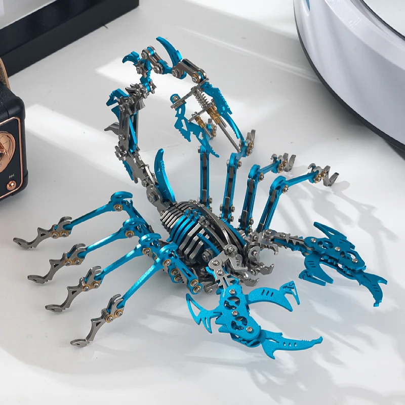MOKR Walvis, Schorpioen, Zeepaard, Megalodon: 3D metalen puzzel, een uitdagende hersenkraker voor volwassenen, een doe-het-zelfmodel, ideaal als verjaardagscadeau.