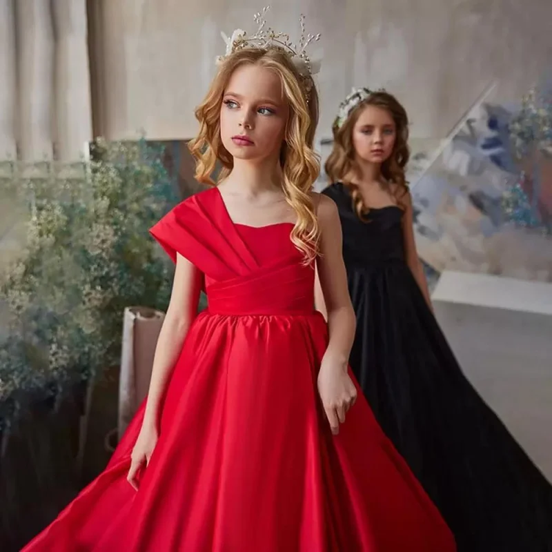 Children's Junior High School Student Host Piano Exam Dress Girls' High-End Light Luxury Niche Embossed Tail Princess Dress
