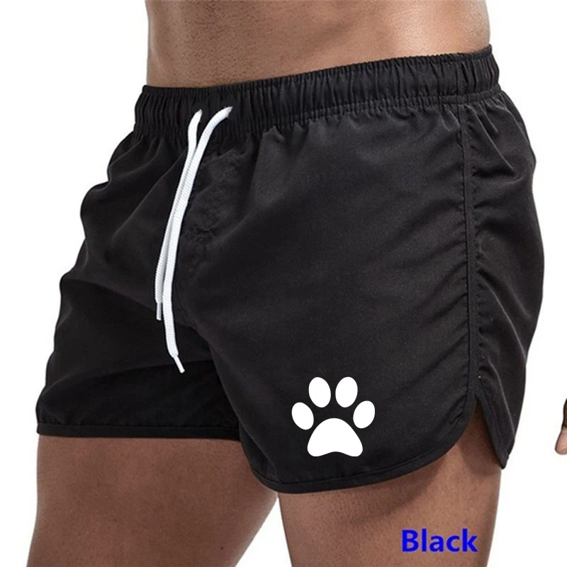 Summer Men\'s Board Shorts Dog Paw Print Sports Leisure Fitness Breathable Training Drawstring Loose fitting Men\'s Beach Pants s-