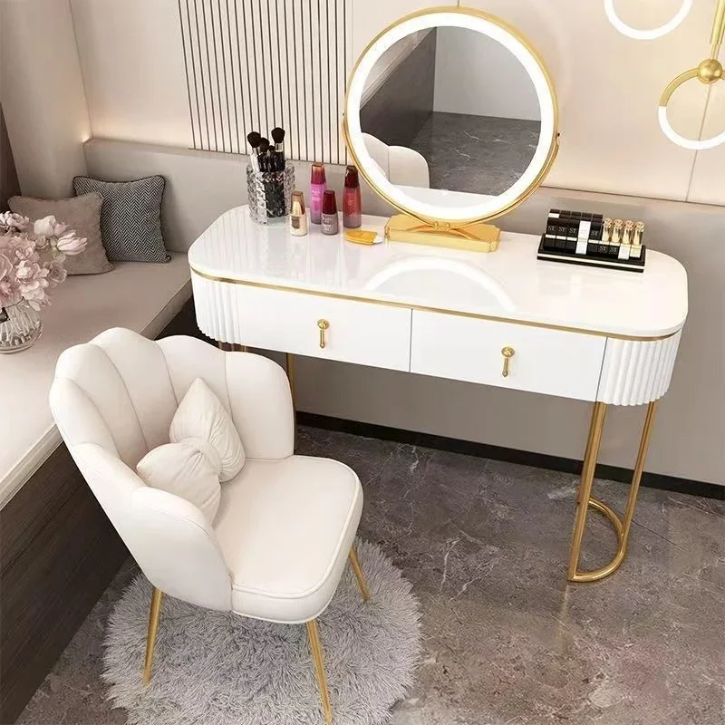 Light Luxury Dressing Table Simple Modern Makeup Tables for Small Family Vanity Desk Dressers for Bedroom Furniture with Mirror