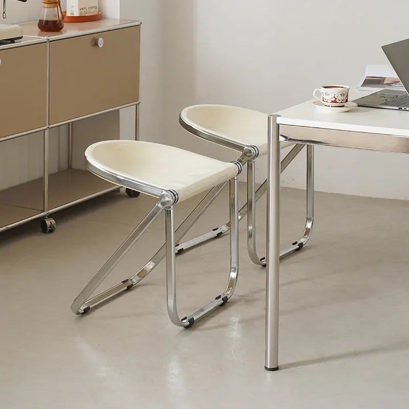 Random Color Acrylic Folding Stool Minimally Designed Dining Chairs Used Household Furniture Folding Stools Small Home Furniture