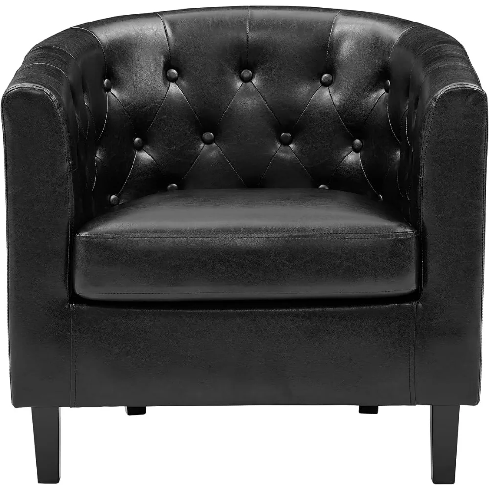 كرسي إيما أكسنت، جلد صناعي معنقدة بأزرار، أريكة منتصف القرن الحديثة، كرسي مريح، كراسي أسطوانية حوض الاستحمام لغرف النوم، P