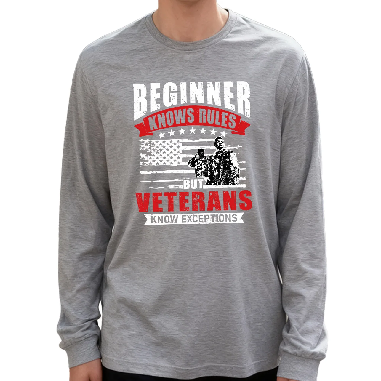 初心者はルールを知っている メンズ長袖Tシャツ 綿100% 180g クルーネック カジュアル デイリースタイル 柔らかく通気性あり