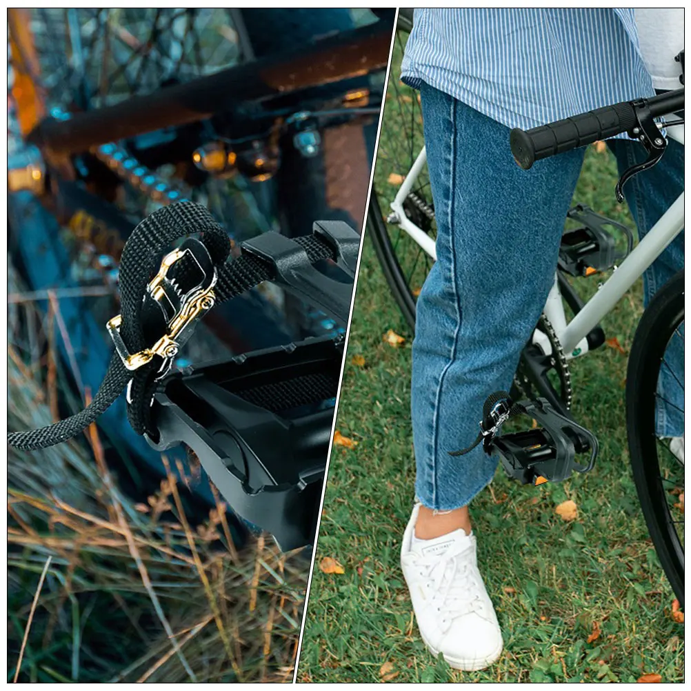 

Bicycle Pedal Toe Straps Adjustable Nylon Iron Material Bike Accessories Stable Supporting Universal Application Exercise Cycle