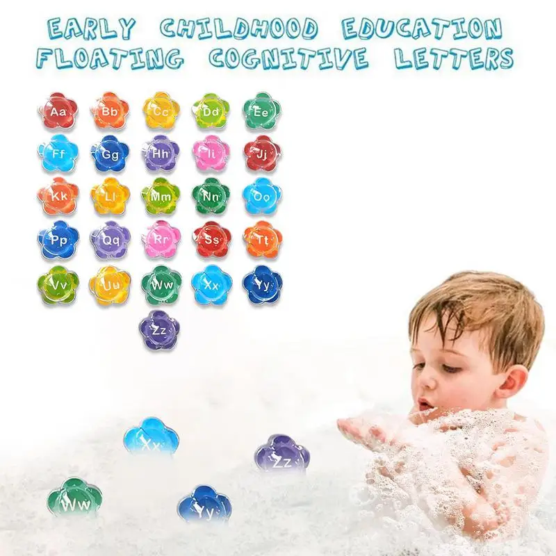 Lettres de baignoire, jouets d'eau de natation, Alphabets de salle de bain pour enfants, 26 pièces pour piscine, plage, divertissement de bain pour tout-petits