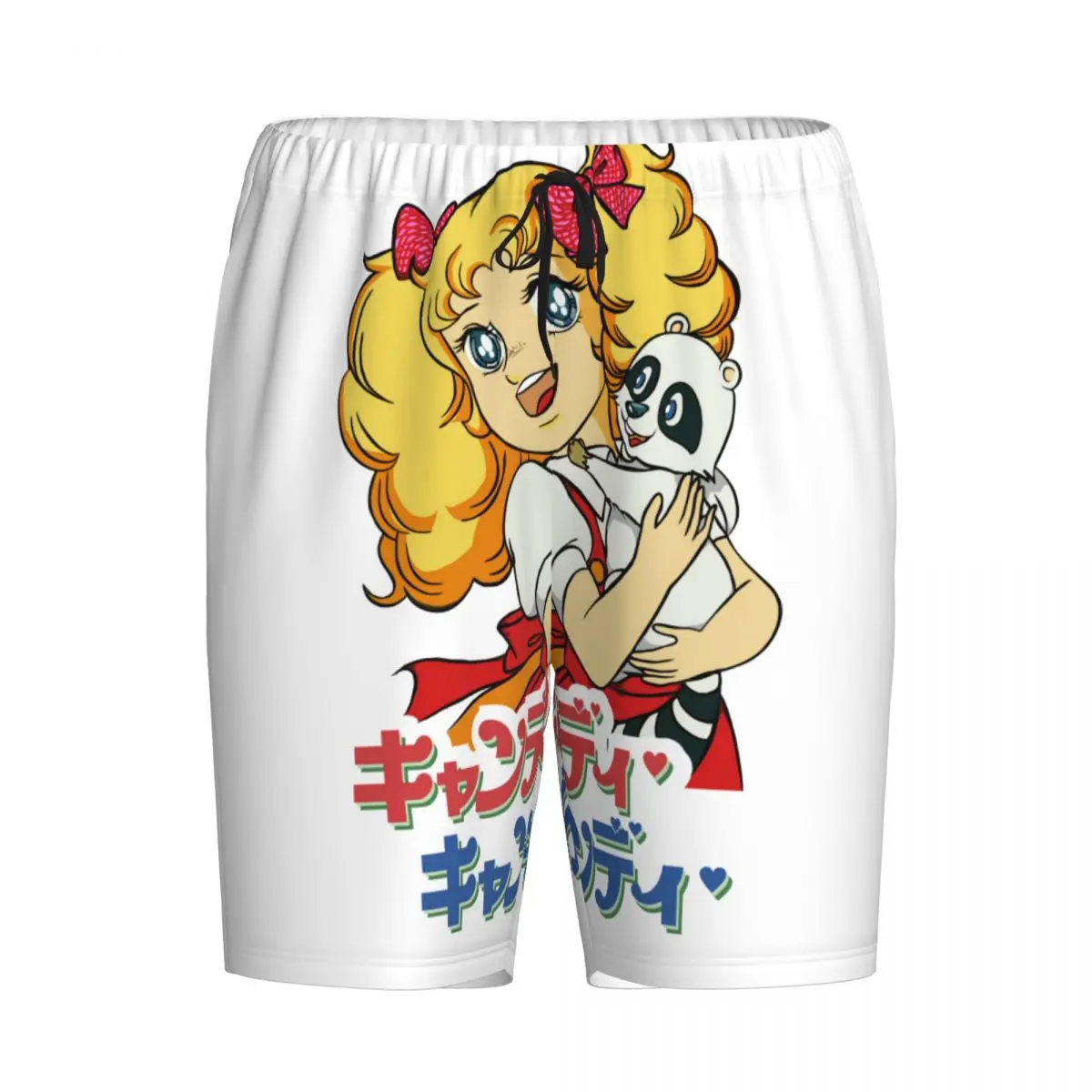 Calções de pijama doces doces masculinos, desenhos animados Anime TV Sleepwear Bottoms, pijamas curtos para dormir com bolsos, impresso personalizado