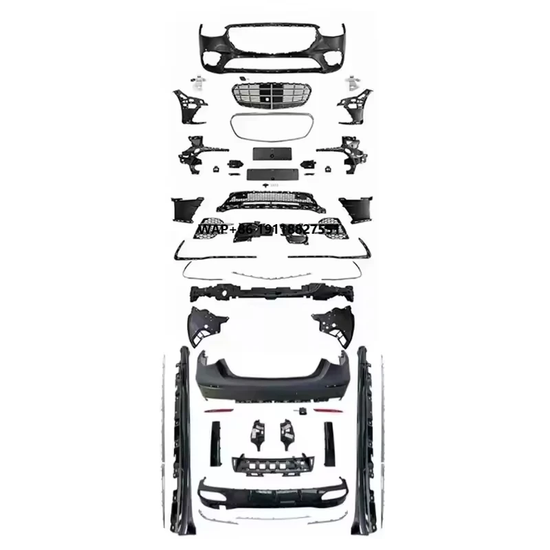 

S-class W223 2021 Upgrade to A-line Sport Style Car Bodykit PP Auto Bumpers Grille Side Skirts Retrofit Solution