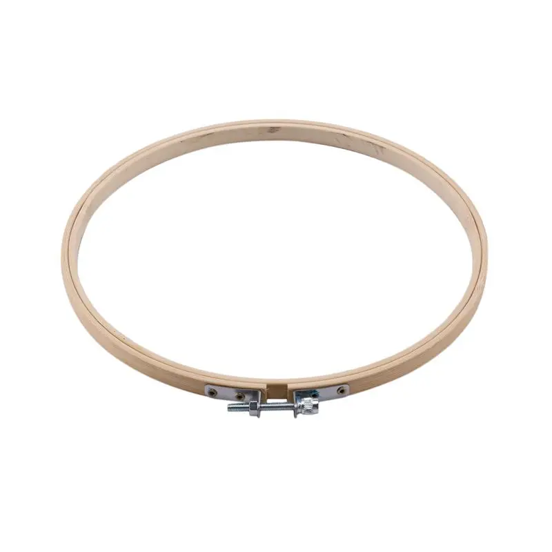 AT59 24 قطع 8 بوصة خشبية مستديرة التطريز الأطواق قابل للتعديل الخيزران دائرة عبر غرزة هوب الدائري السائبة بالجملة