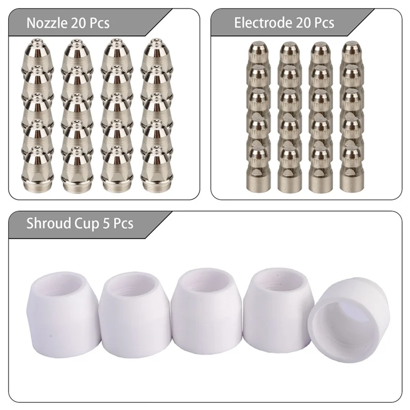 

BHBD-45 Pieces P80 Plasma Electrode Tip Nozzle Plasma Cutting Electrode Nozzle Plasma Consumable Fit P-80 Plasma Torch